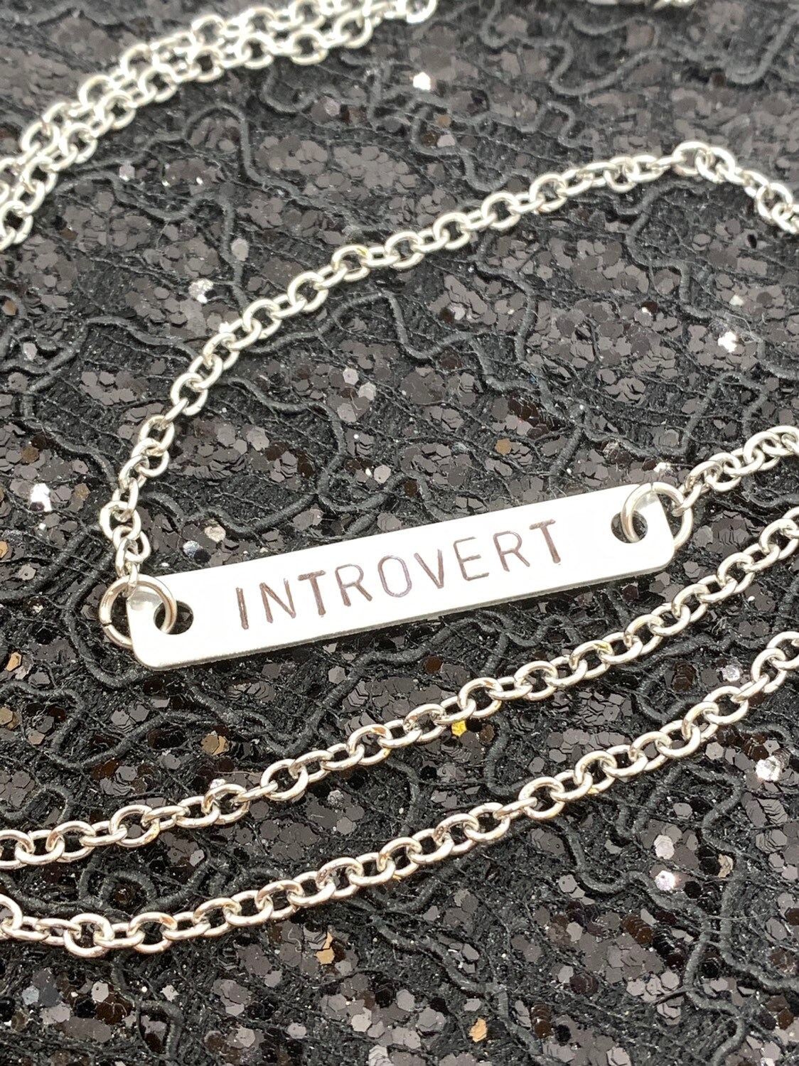 Introvert Necklace Hand Stamped Metal Jewelry - Etsy