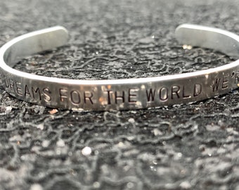 The Greatest Showman Bracelet A Million Dreams Hand Stamped Metal Cuff Jewelry