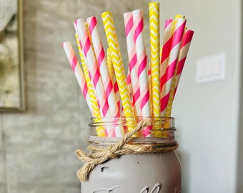 Striped Paper Straws, Desert themed straws, Red Paper Straws, Black Paper Straws, Pink Paper Straws, Turquoise straws, Cake Pop Straws