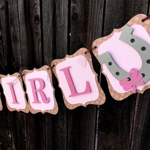 Cowgirl Its A Girl Banner, Cowgirl Baby Shower, Cowgirl Decorations, Rodeo, Horseshoe, Cowboy boots, Texas Star