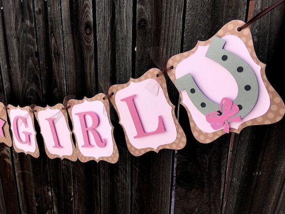 Cowgirl Its A Girl Banner Cowgirl Baby Shower Cowgirl Etsy