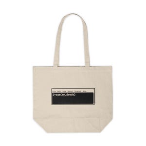 I Am The Sum of My Deeds Code Tote Bag, Programmer Gift Canvas Bag