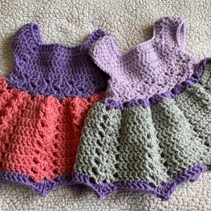 Crochet Baby Easter Spring Dress 0-3 Months