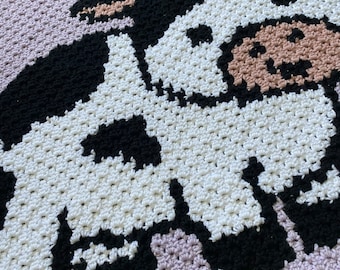 Cow C2C crochet pattern, beginner easy blanket PATTERN ONLY