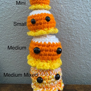 Crochet candy corn octopus plush