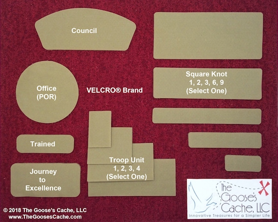Tan Sew-on VELCRO® Brand Set for Attaching Patches to Scouts BSA Leader  Shirts