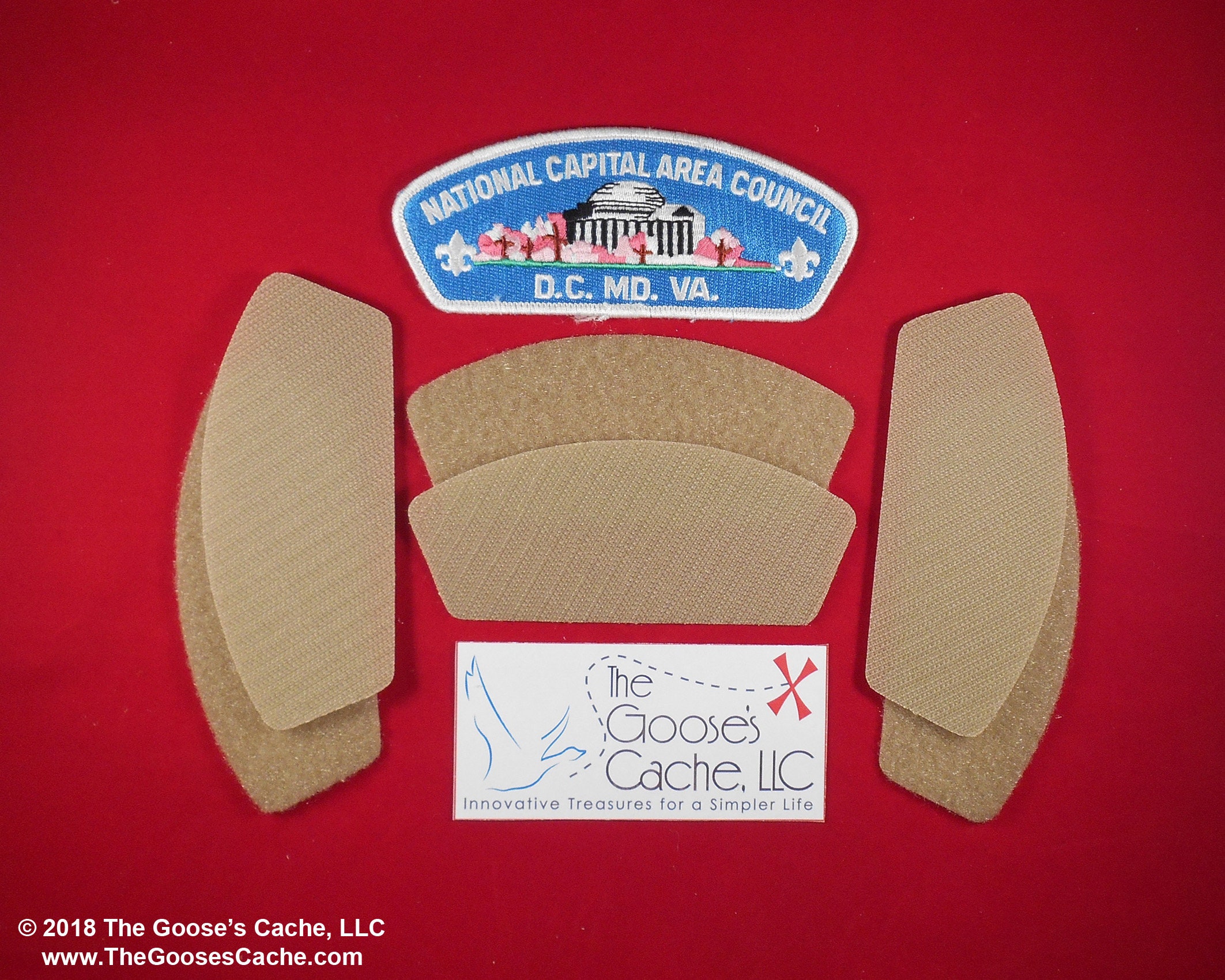 Tan Sew-on VELCRO® Brand Set for Attaching Patches to Scouts BSA Leader  Shirts