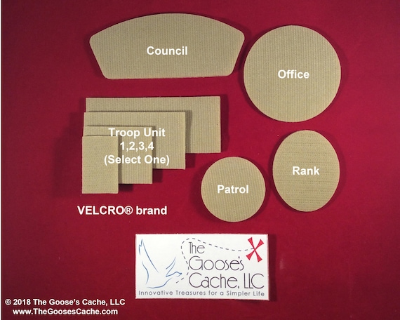 Tan Sew-on VELCRO® Brand Set for Attaching Patches to Scouts BSA