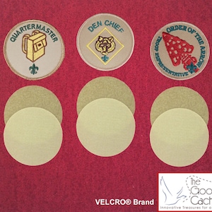 Tan Sew-on VELCRO® Brand Fasteners for Attaching Patches to Scouts BSA Shirts