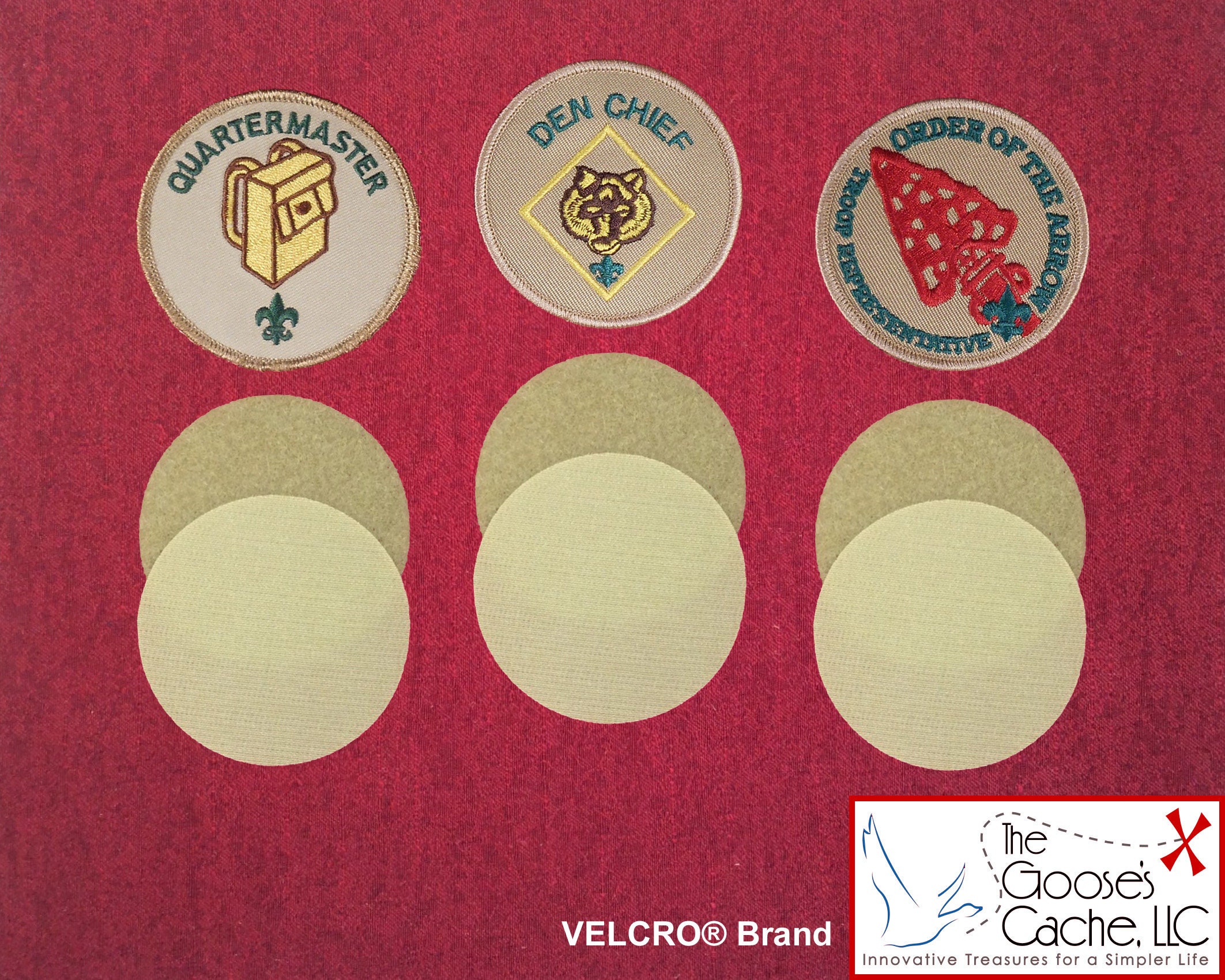 Tan Sew-on VELCRO® Brand Fasteners for Attaching Patches to Scouts BS…