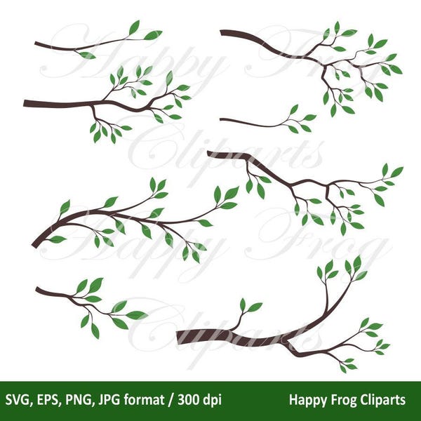 Branches - HFC 020 - Branch silhouettes, Instant download, Clipart, Vector, Graphic, Comercial Use