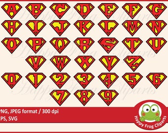 Superhero Font Monogram - HFC 054 - Superhero Font Monogram, superman, Istant download, Clipart, Vector, Graphic, Comercial Use