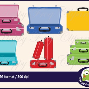 Maletas - HFC 057 - imágenes prediseñadas de maletas, viajes, imágenes prediseñadas de bolsos, imágenes prediseñadas digitales, descarga instantánea, uso comercial