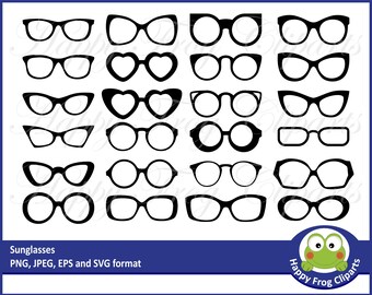 Sunglasses - HFC 083 - Sunglasses/eyeglasses SVG, glasses clipart, summer svg, fashion, stencil, vinyl cut files, iron on files