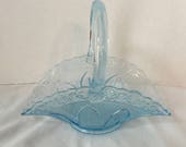 Fenton for Princess House Pressed Glass Bridal Basket