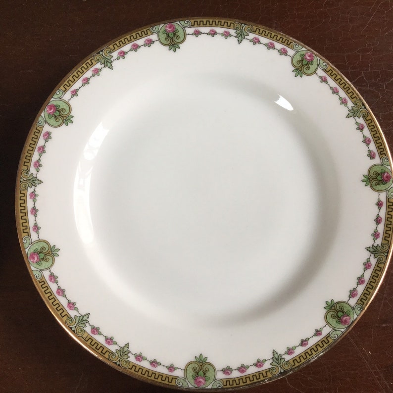 Vignaud Limoges France 1920/'s Set of 5 Bread and Butter Dessert Dishes Dishes VIG56