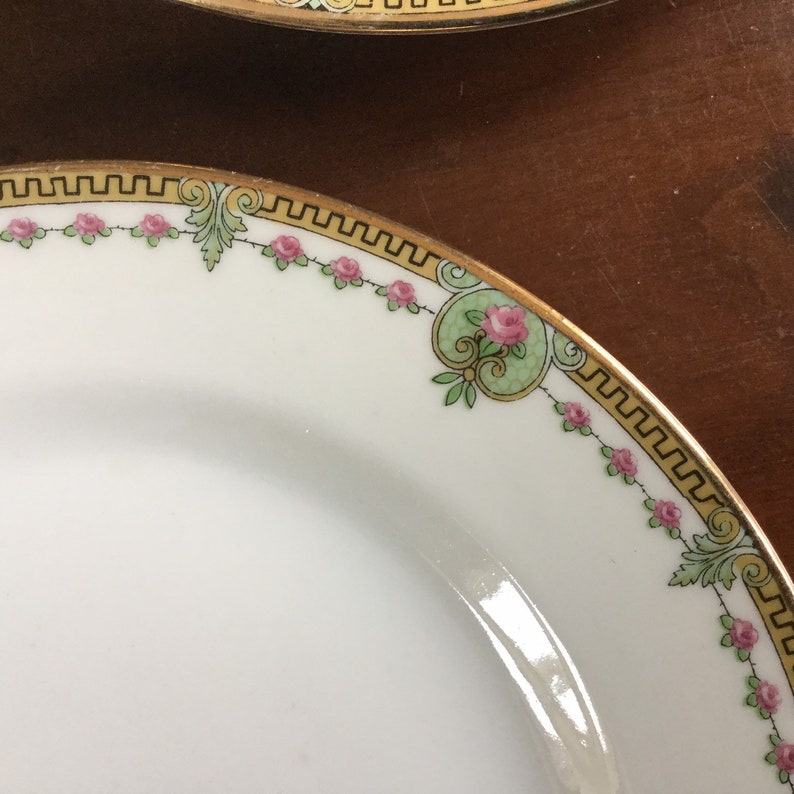 Vignaud Limoges France 1920/'s Set of 5 Bread and Butter Dessert Dishes Dishes VIG56