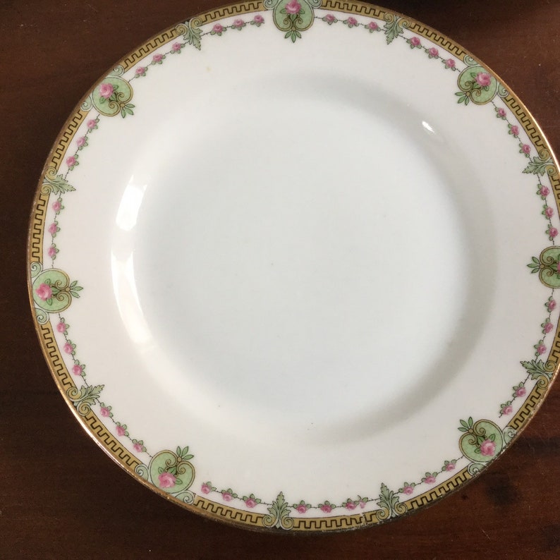 Vignaud Limoges France 1920/'s Set of 5 Bread and Butter Dessert Dishes Dishes VIG56