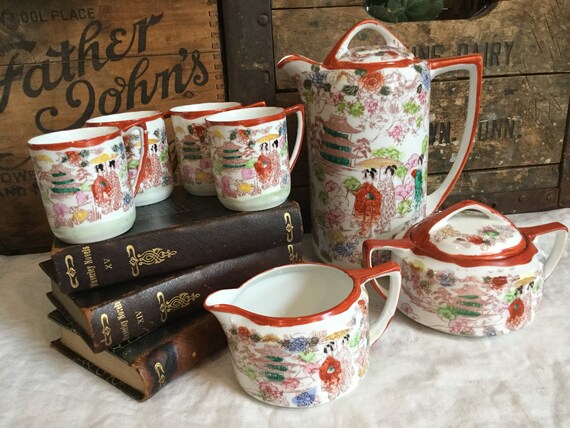 geisha girl tea set
