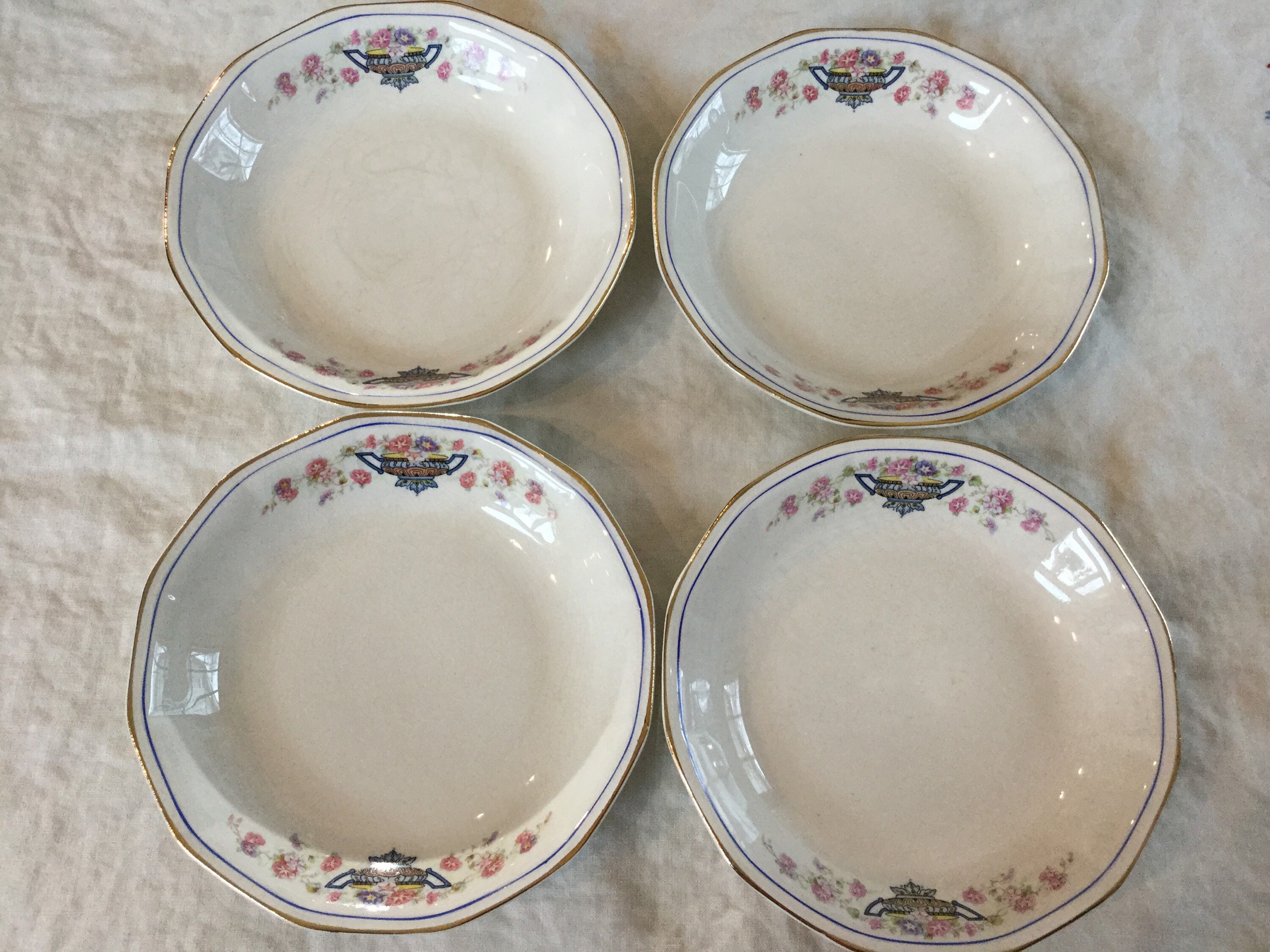 Vintage USA Limoges China Co. Set of 8 Cereal Bowls / Art Deco Etsy