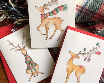 Reindeer Holiday Card Set