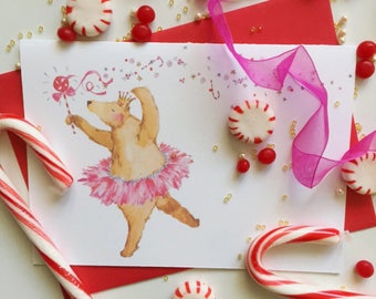 Sugar Plum Bear Christmas Card