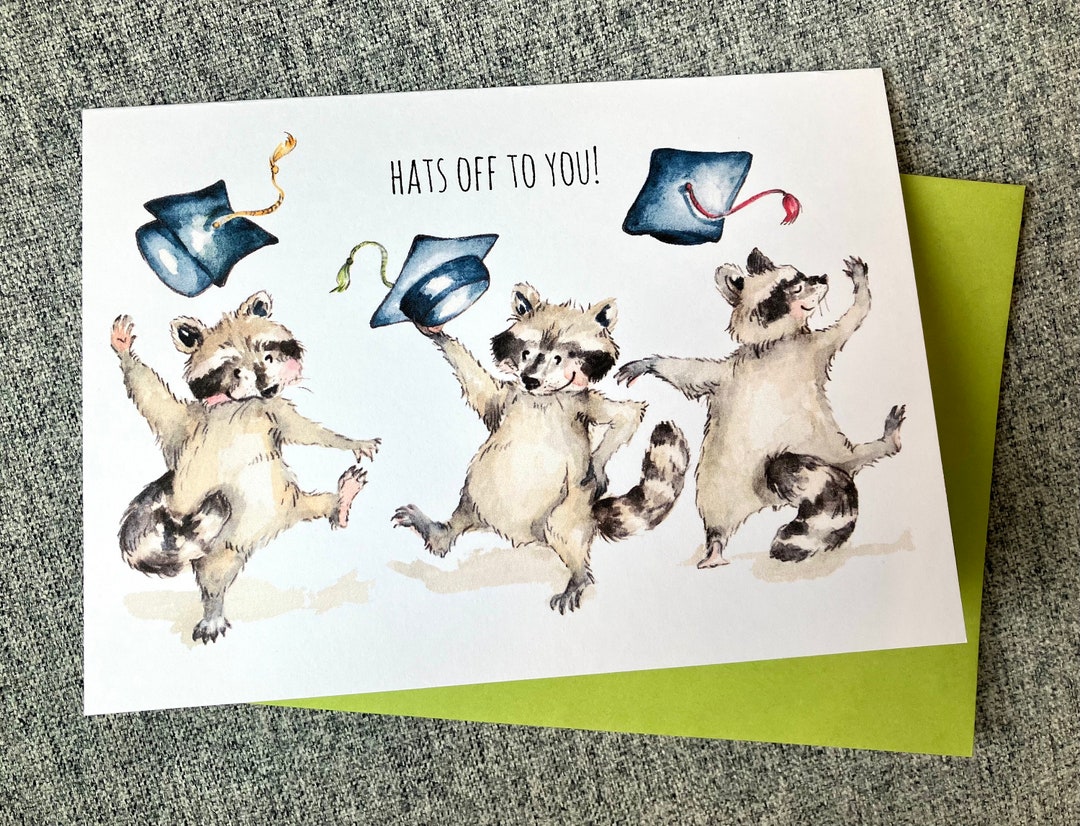 Raccoon Graduation Card - Etsy