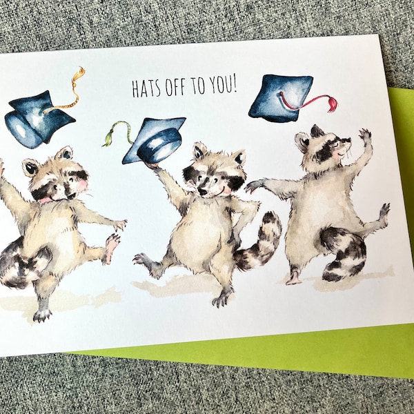 Raccoon Graduation Card