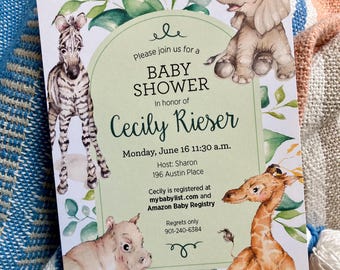 Baby Animal Baby Shower Invitation
