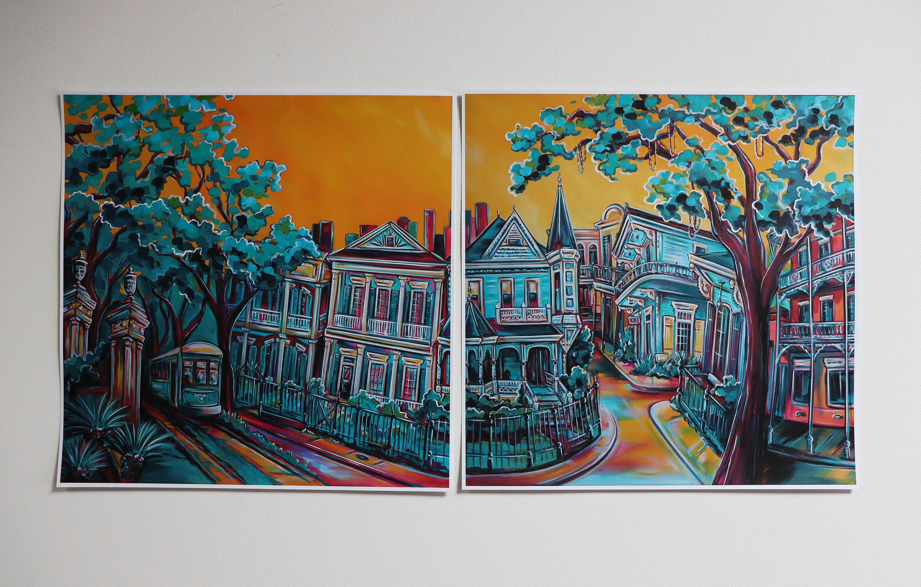 New Orleans Uptown Print 01 Triptych Art Print Home Decor Etsy