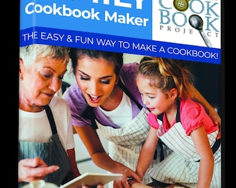 Custom Cookbook Making Kit  - Create Your Own Printed Personal Cookbook - Fun, Convenient and Easy to Use. Makes A Great Gift!