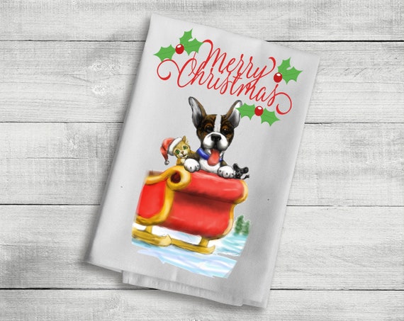 1 christmas kitchen dog towel design 3 funny dog towel | etsy