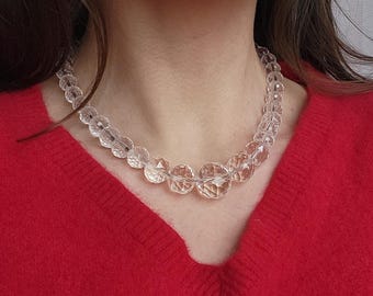 Collar de cuentas de vidrio transparente, elegante joyería étnica ucraniana, regalo de aniversario