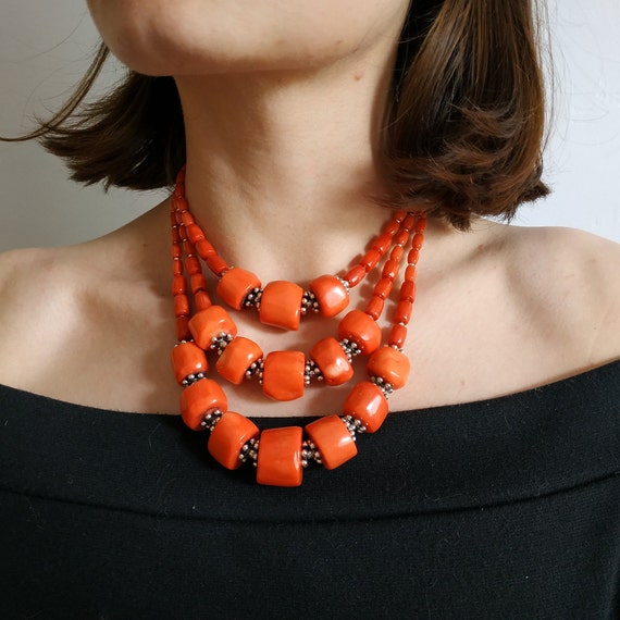 Orange Coral Bead Necklace Shop, 40 