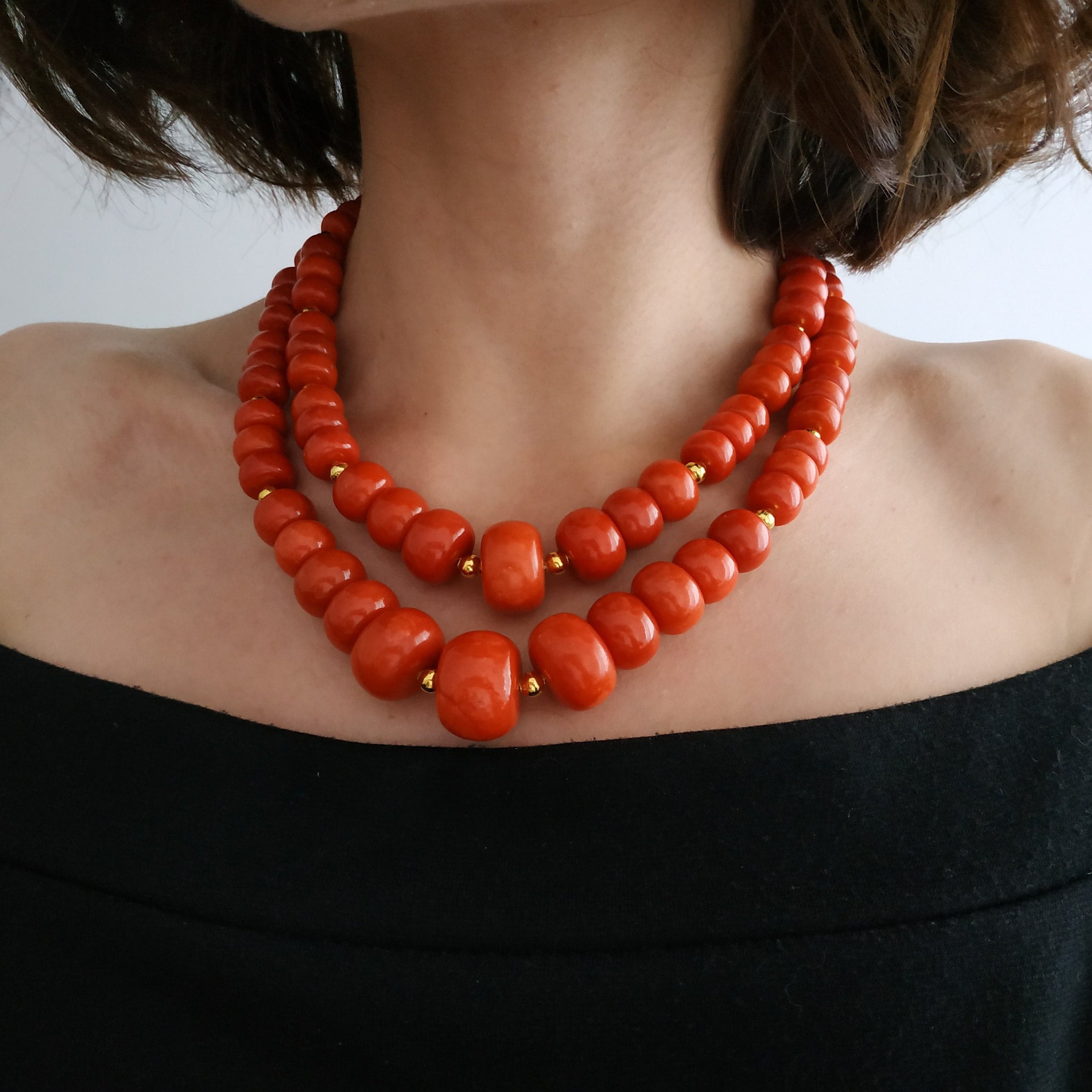 Coral necklace blog.knak.jp