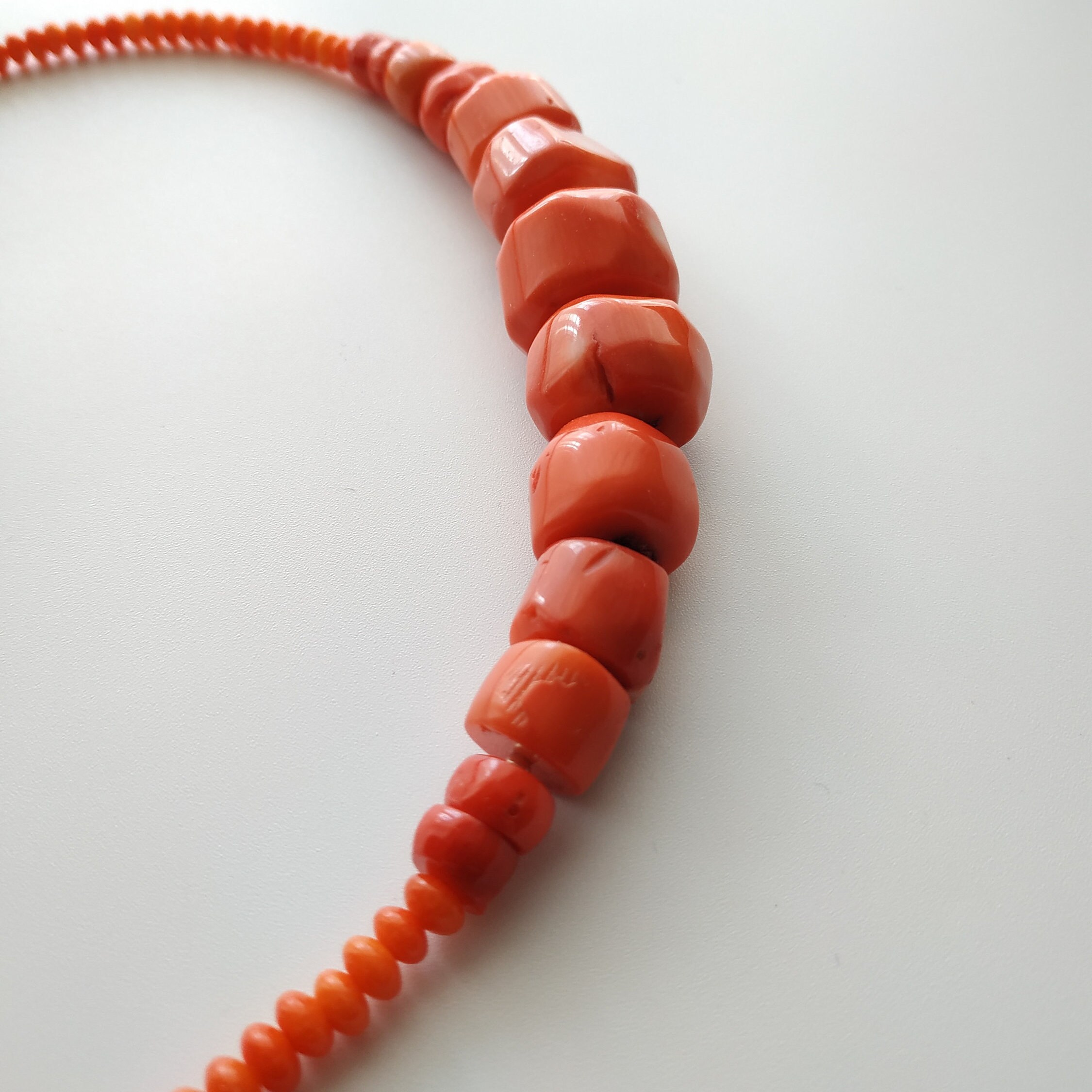 Genuine Orange Coral Jewelry Antique Coral Necklace Style Etsy
