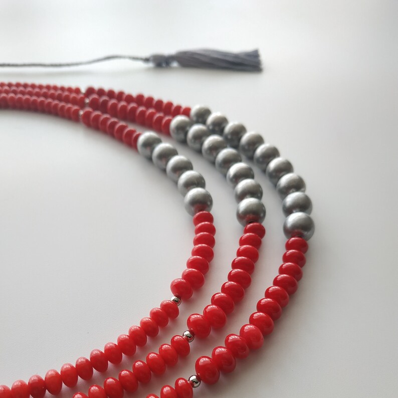 Coral Beaded Necklace Ethnic Style Jewelry Red Coral Beads Etsy