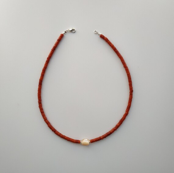 red coral pearl necklace