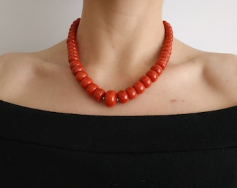 Corals Necklace|Pearls Necklace|Summer Necklace|Gemstones Necklace|Necklace Gift|Red Corals Necklace|Everyday Necklace