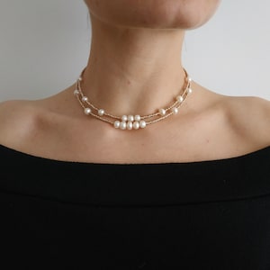 Pearls Necklace With Seed Beads Natural Pearl Jewelry Glass Beaded Pearl Necklace Bride Jewelry Genuine Pearls Wedding Necklace Real Pearls