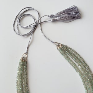 Collar de cuentas de vidrio verde, estilo étnico ucraniano, regalo vintage imagen 3