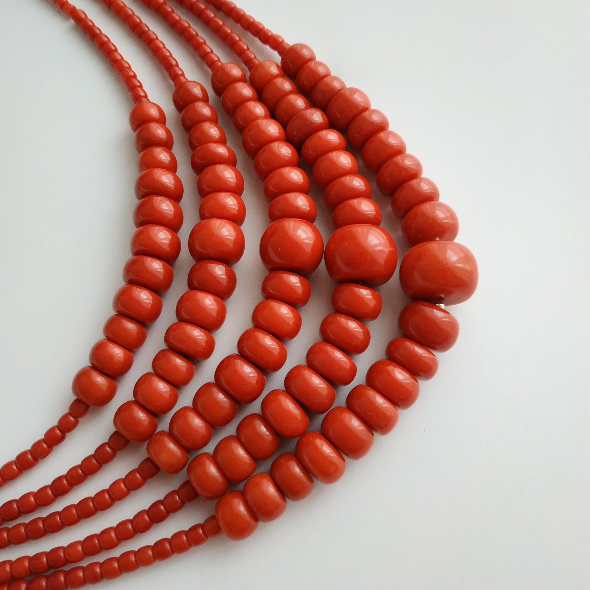 Orange Coral Jewelry Vintage Style Big Coral Necklace Etsy