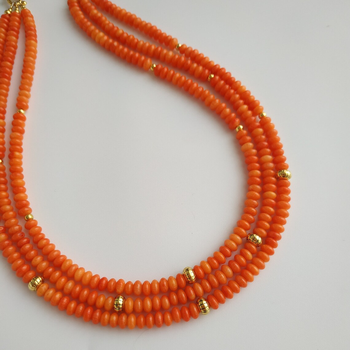 Orange Coral Jewelry Ukrainian Coral Necklace Ethnic Style Etsy