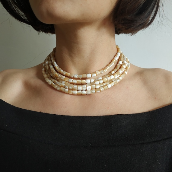 Lot De Colliers Vintage En Perles De Nacre - Bijoux Rétro Multicolores, Bon état