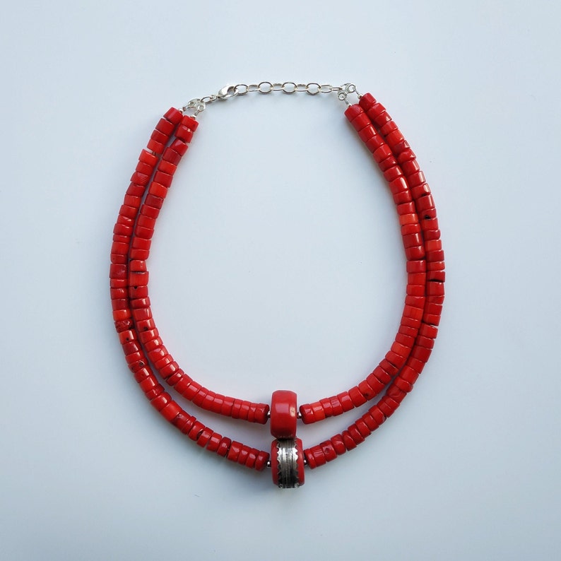 Red Coral Necklace Antique Coral Jewelry For Women Coral Etsy