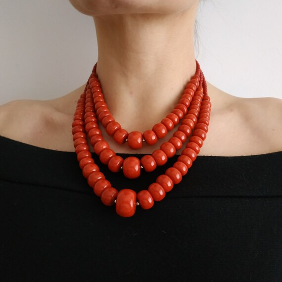Orange Coral Jewellery Big Coral Beads 