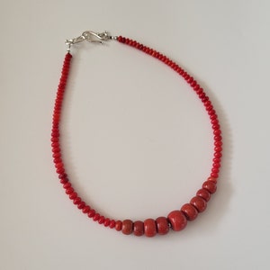 Red Coral Choker, Round Coral Beads, Ukrainian Necklace, Real Coral Jewellery, Ukraine Jewellery, Gift For Christmas, Bead Choker