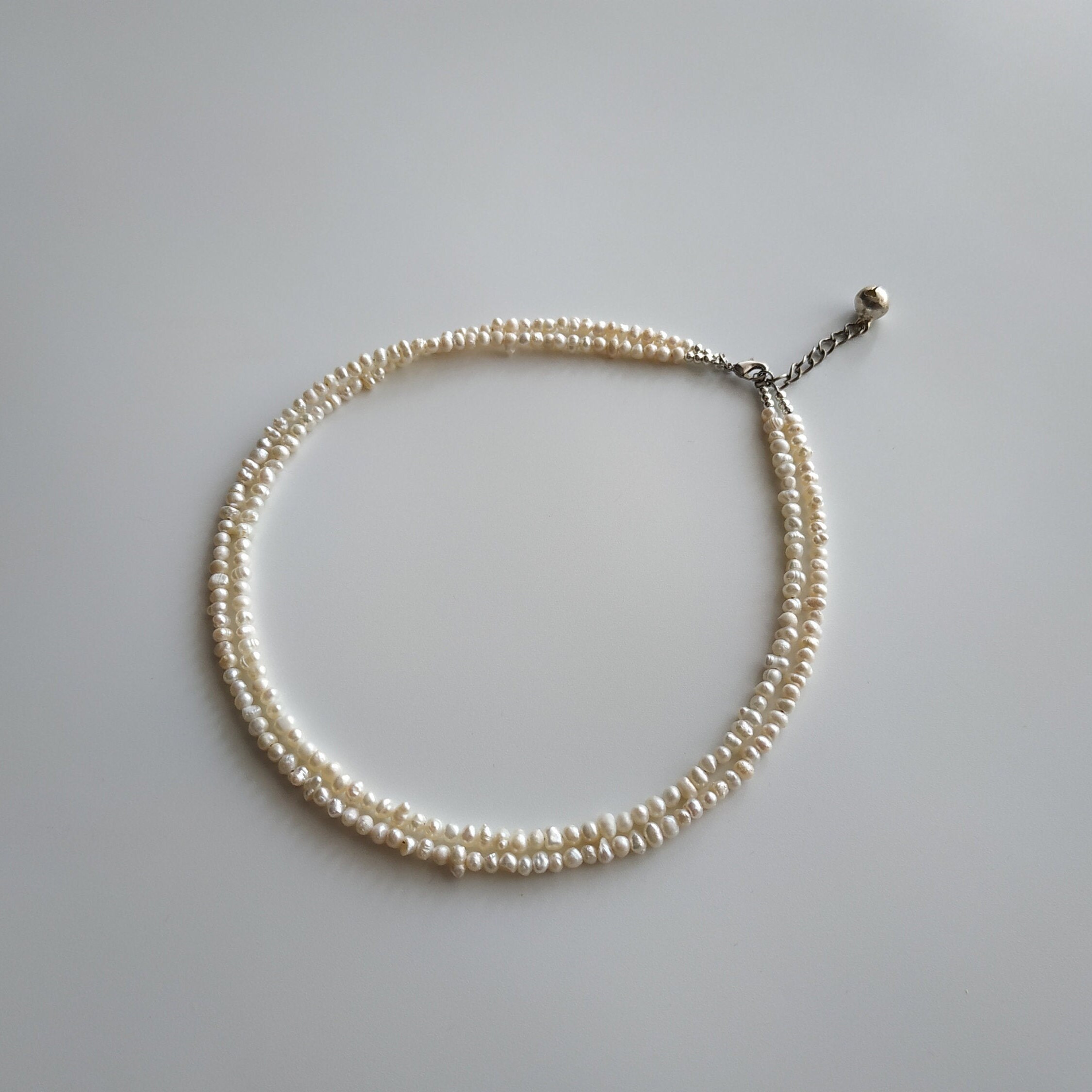 Small Pearl Beaded Necklace Classic Jewelry Genuine Pearls Etsy