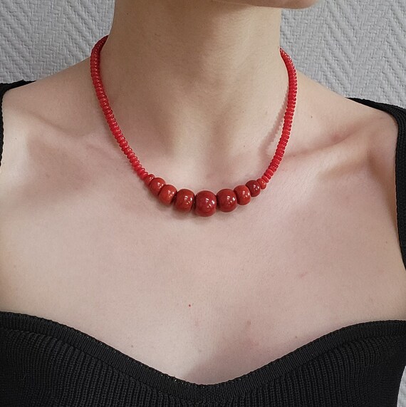 コーラルビーズネックレス コーラルビーズネックレス