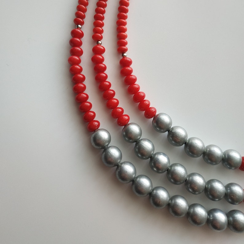Coral Beaded Necklace Ethnic Style Jewelry Red Coral Beads Etsy